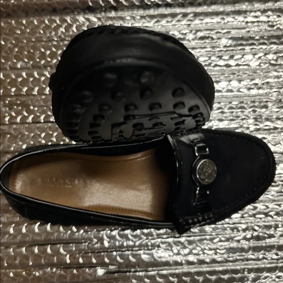 Coach Black Loafers with Silver Emblem - Picture 11 of 16